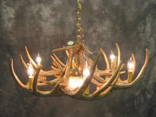 Whitetail 9 Antler Chandelier w/ Single Downlight