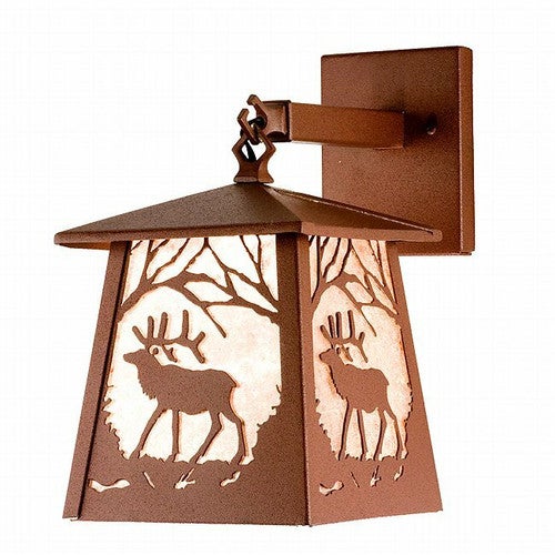 Elk at Sunset Lantern Wall Sconce