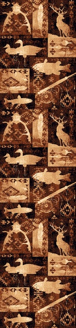 Hunt & Fish Blocks Rug - 2 x 7