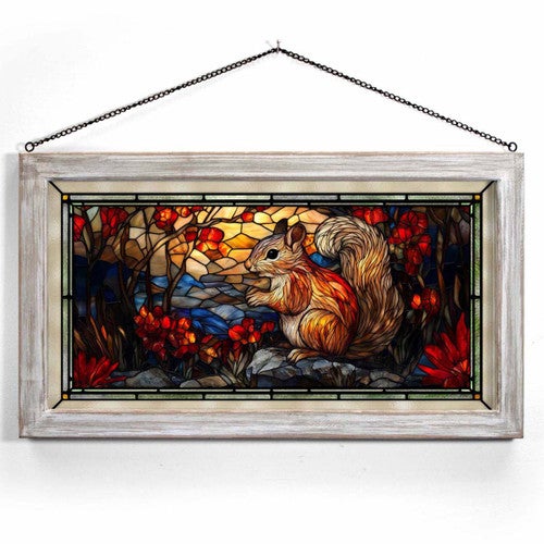 Mosaic Squirrel Stained Glass Art