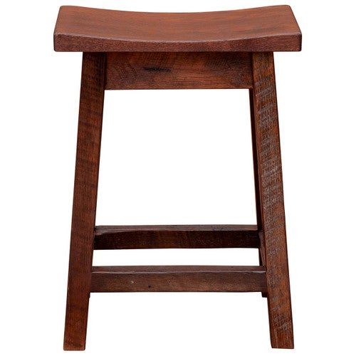 Barnwood Saddle Counter Stool - 24 Inch