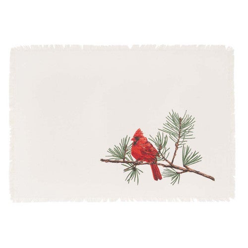 Cardinal Perch Placemats - Set of 4