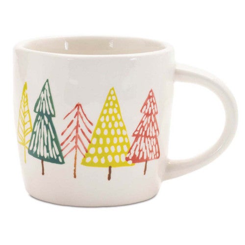 Retro Trees Mugs - Set of 4