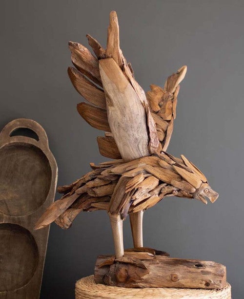 Teak American Eagle Sculpture - OUT OF STOCK UNTIL 04/15/2026