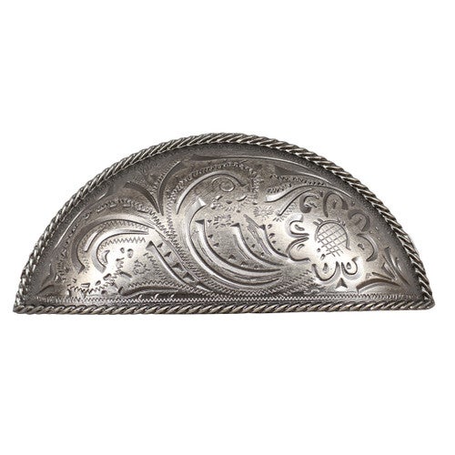 Engraved Flower Cup Cabinet Pulls - Set of 2 - Nickel - CLEARANCE