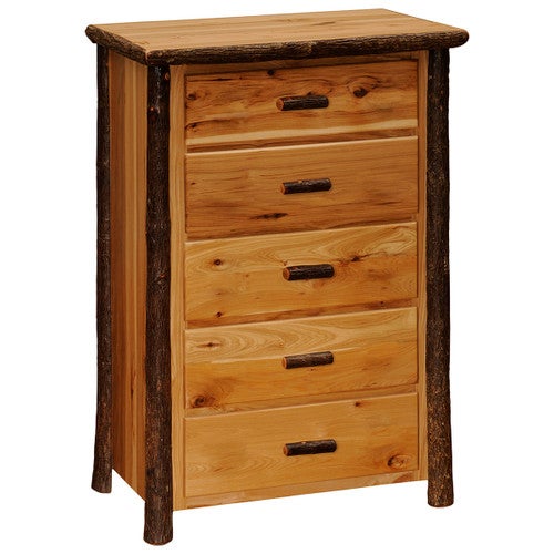 Hickory Log Five Drawer Chest