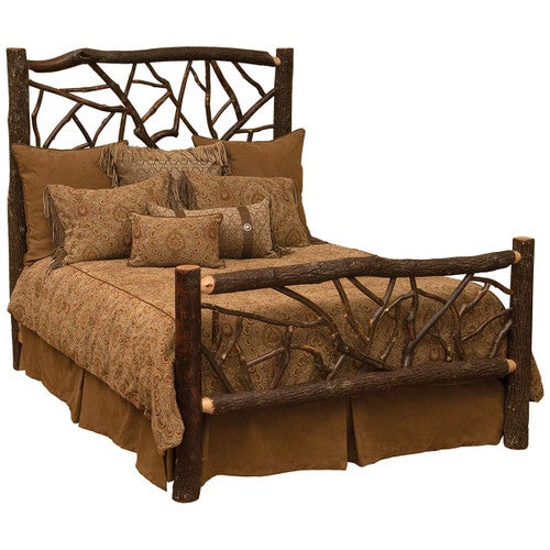 Hickory Log Twig Bed - King