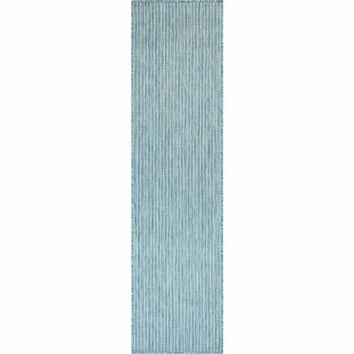 Ocean Surf Aqua Indoor/Outdoor Rug - 2 x 8 - OVERSTOCK