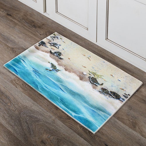 Ocean Escape Sea Turtle Indoor/Outdoor Accent Rug - CLEARANCE
