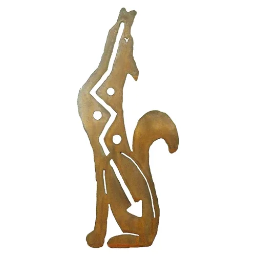 Coyote Howl Left Facing Cutout Wall Art - Rust - 30 x 12 - CLEARANCE