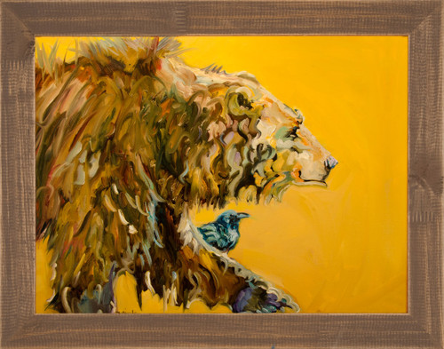 Bear with Black Bird Framed Print