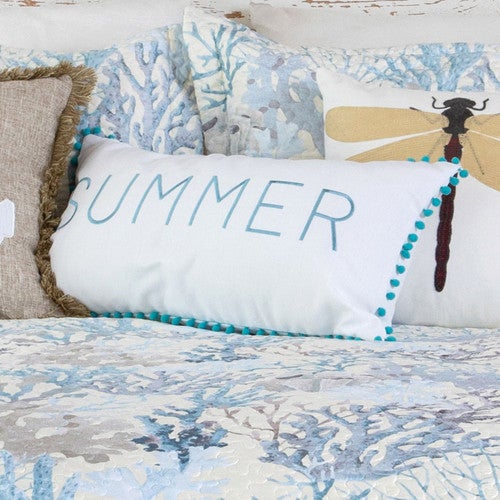 Seascape Coral Summer Pillow - OVERSTOCK
