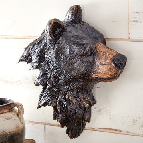 Black Bear Head Wall Sculpture