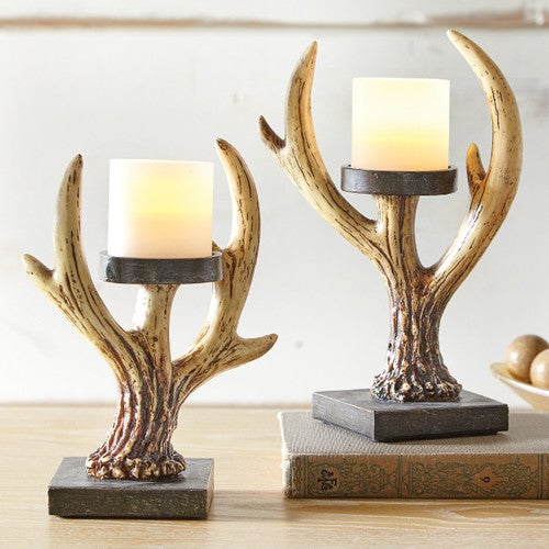 Antler Ridge Pillar Candle Holders - Set of 2
