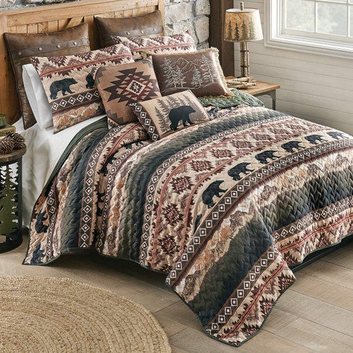 Black Bear Summit Quilt Bed Set - King