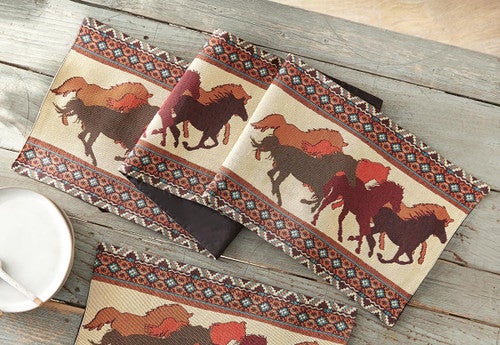 Running Horses Table Runner
