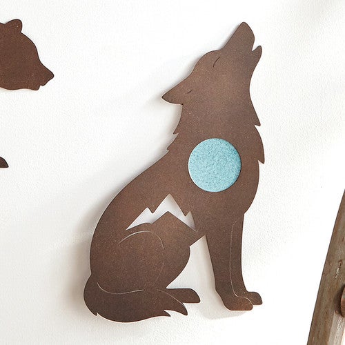 Turquoise Glow Wolf Metal Wall Art