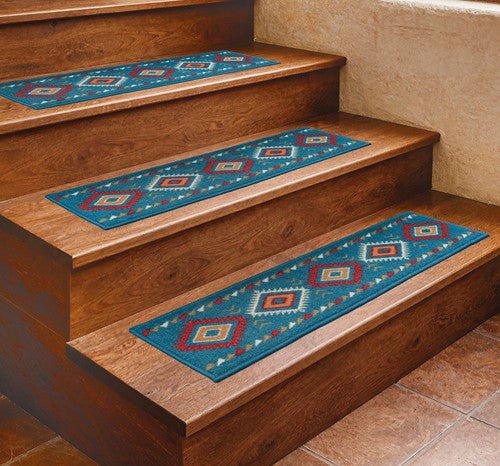Southwest Diamonds Stair Tread - Blue
