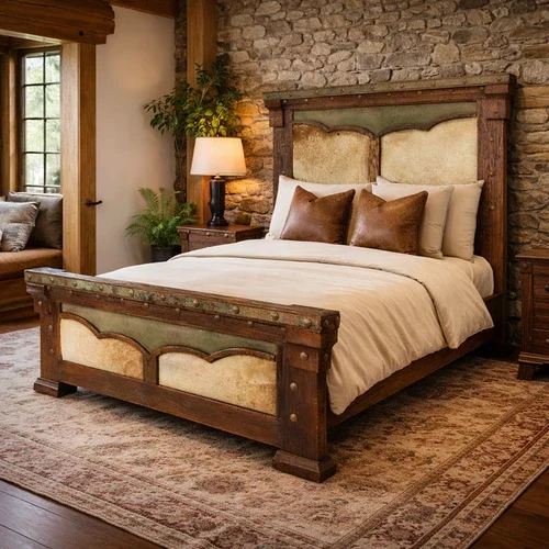 Cattle Wrangler Solid Wood & Cowhide Beds