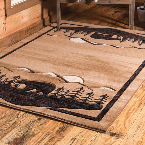 Beige Horizon Bear Rug - 5 x 8