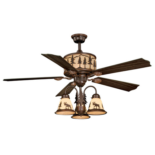 Big Sky Ceiling Fan with Moose And Pine Shades