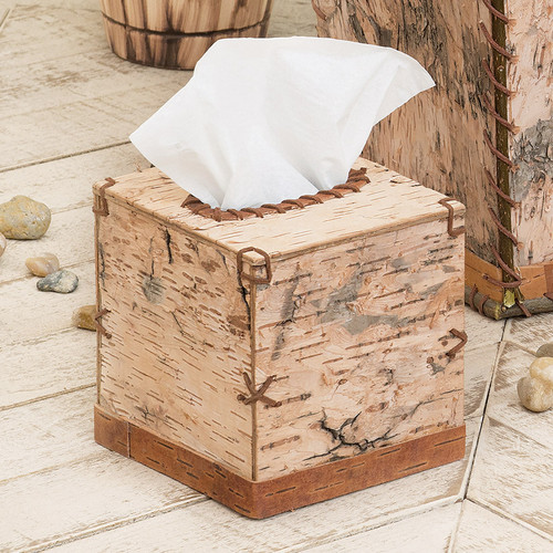 Birch Bark Square Tissue Box