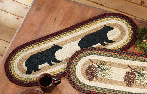 Black Bear Braided Jute Table Runner