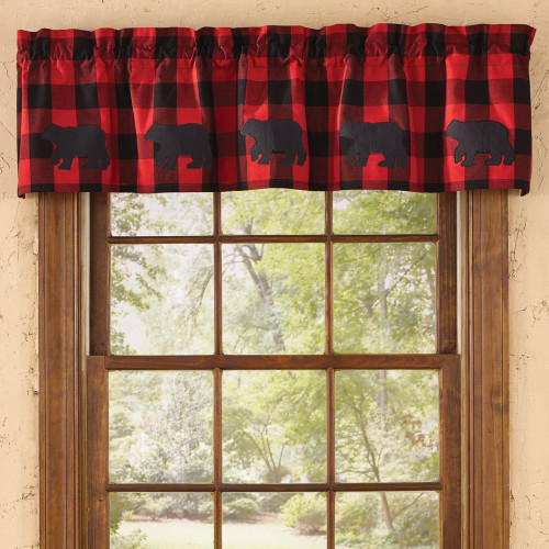 Black Bear Buffalo Check Valance