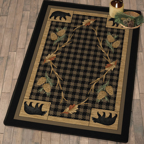 Black Bear Cabin Rug - 5 x 8