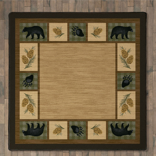 Black Bear Cottage Rug - 8 Ft. Square