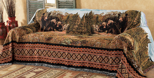 Black Bear Family Mountain Chair Cover