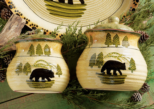 Black Bear Forest Canister Set - 3 pcs
