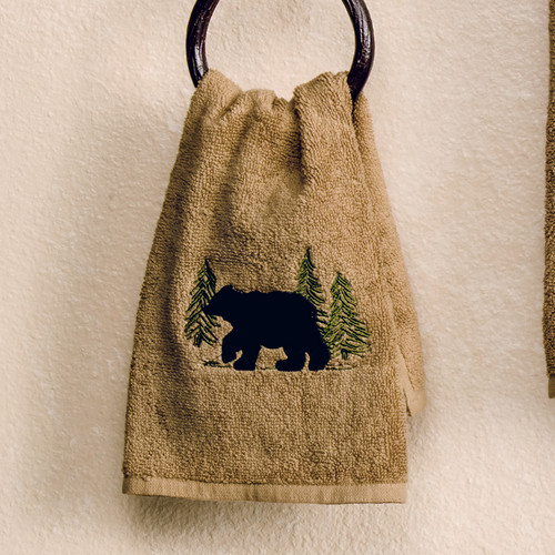 Black Bear Forest Fingertip Towel