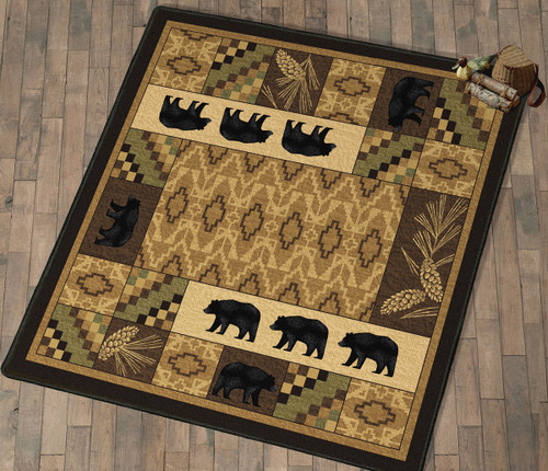 Black Bear Lodge Rug - 11 Ft. Square
