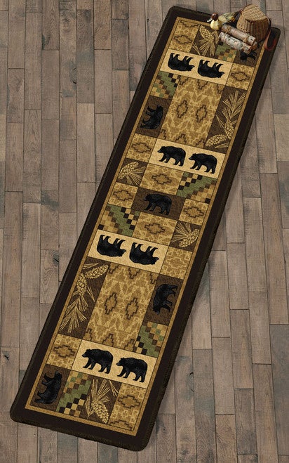 Black Bear Lodge Rug - 2 x 8