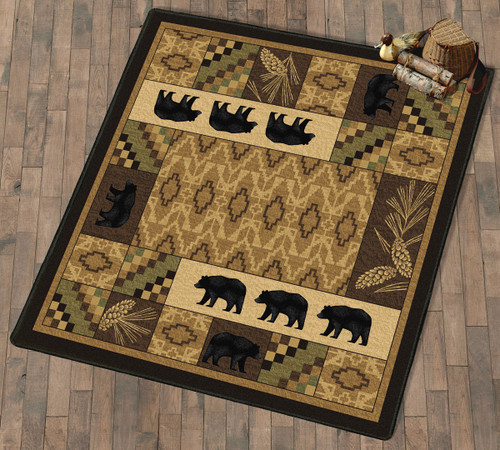 Black Bear Lodge Rug - 8 Ft. Square