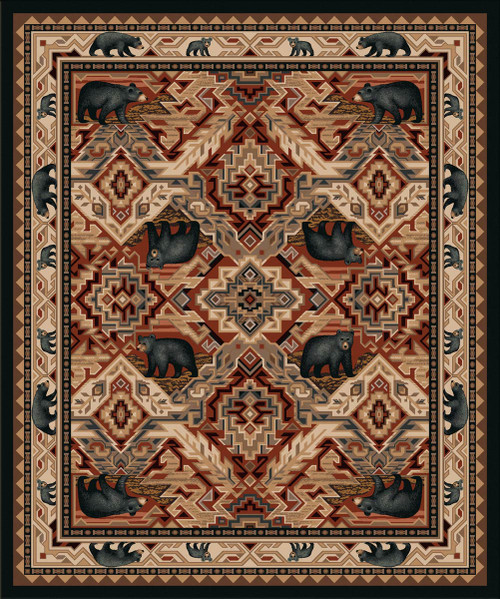 Black Bear Manor Rug - 11 x 13