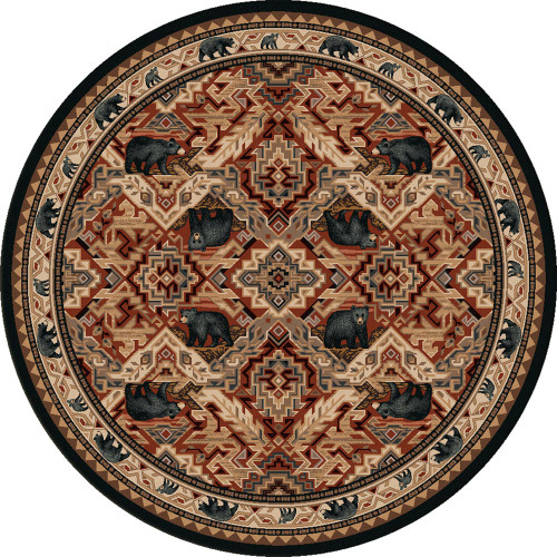 Black Bear Manor Rug - 8 Ft. Round