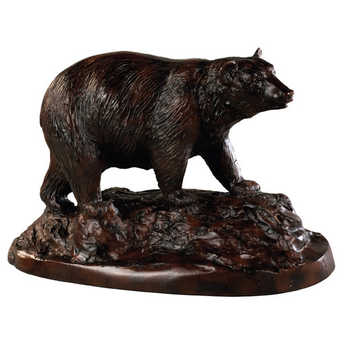 Black Bear On Rocks Sculpture