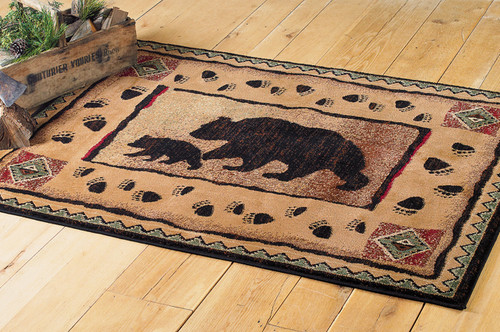 Black Bear Walking Rug - 5 x 7