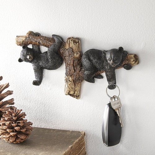 Black Bears on Branch Wall Hooks