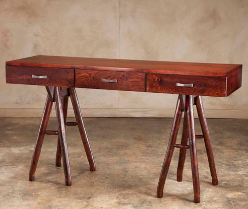 Black Forest Hickory Topridge Plank Console Table