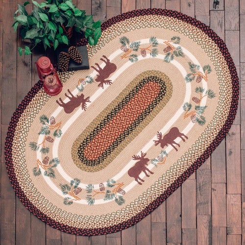 Moose & Pinecone Braided Rug Collection