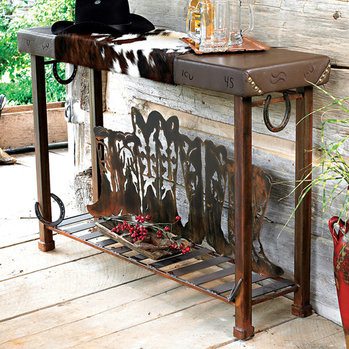 Boot Table with Cowhide