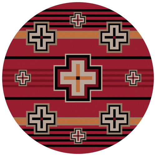 Bounty Red Southwestern Rug - 8 Ft. Round