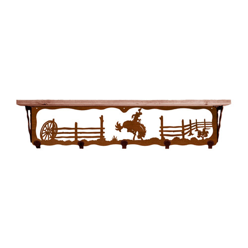 Bronc 34 Inch Pine Hook Shelf