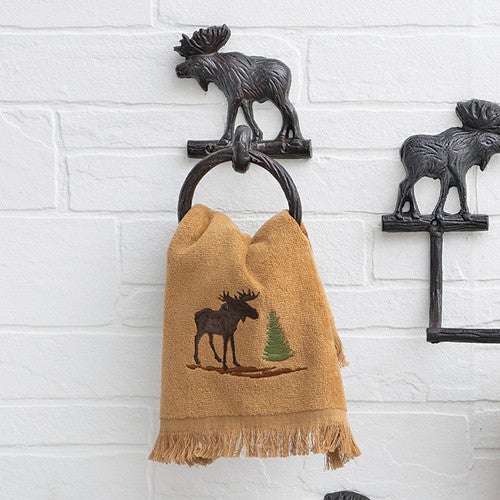 Brown Moose Towel Ring