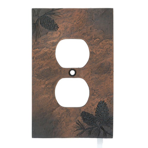 Stone Finish Pinecone Outlet Cover