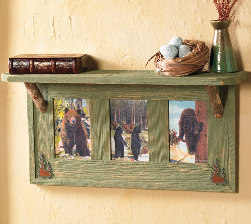 Vintage Black Bears Wall Shelf
