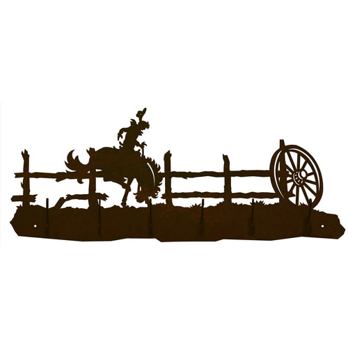 Bucking Bronc Scenic Six Hook Coat Rack